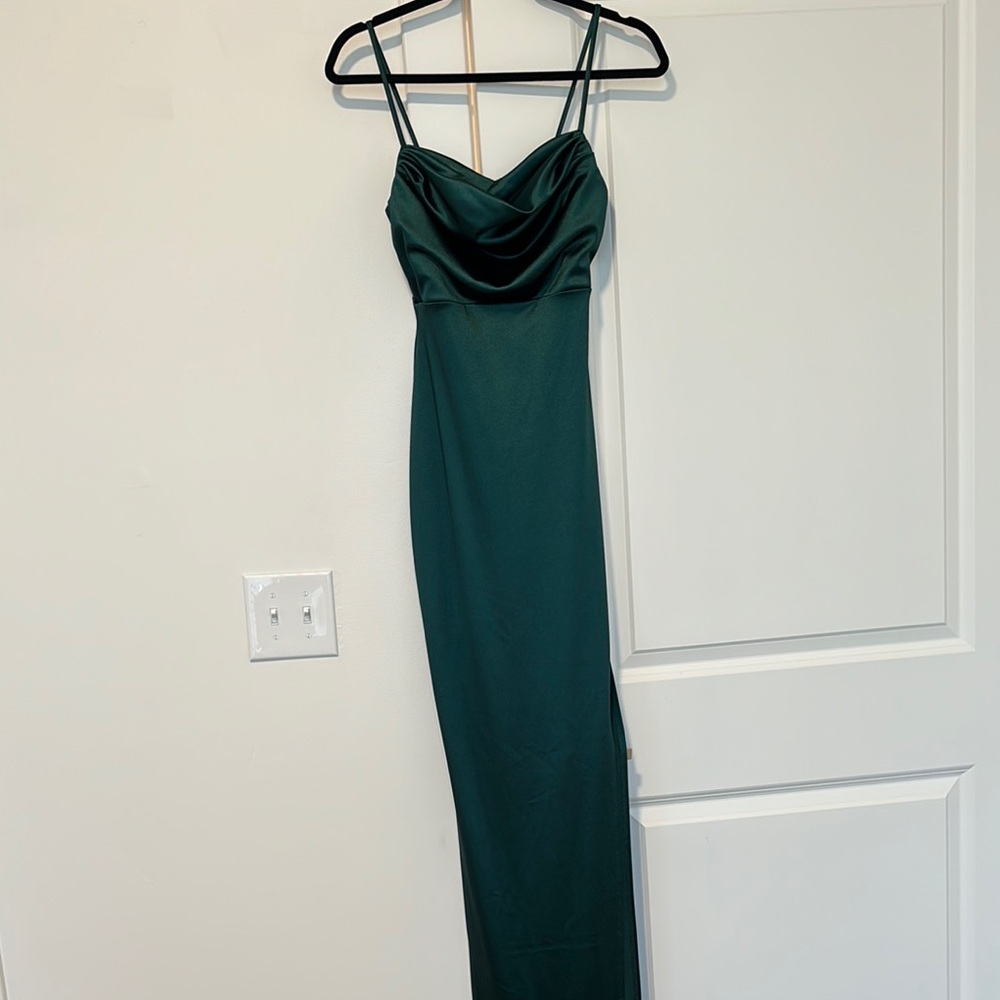 Emerald Green Cowl Neck Slip Dress